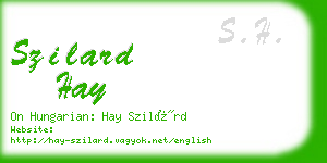 szilard hay business card